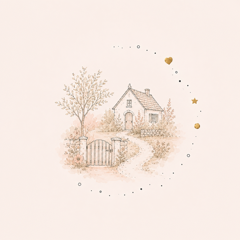 Illustration: Haus mit Garten als Ort für den Kindergeburtstag